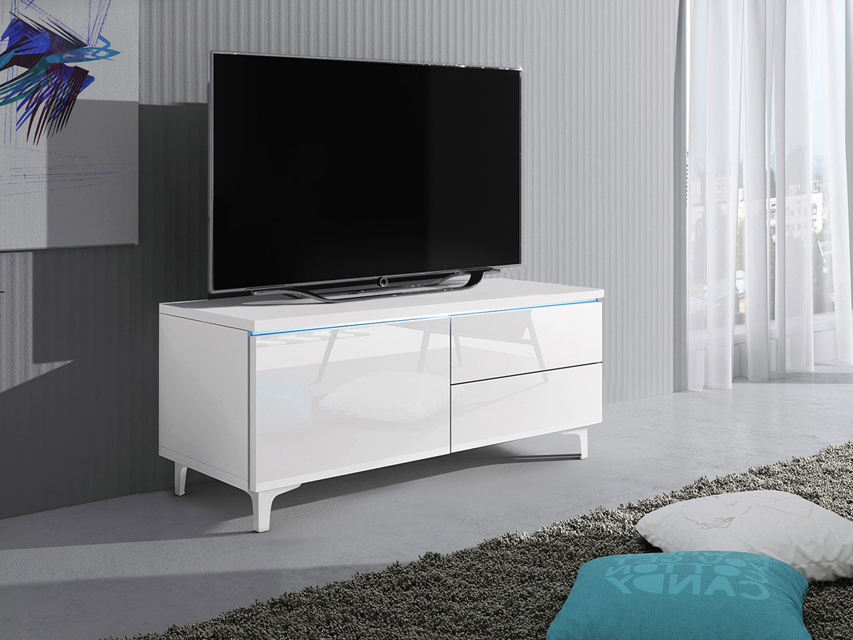 TV-meubel Uva III (Wit + Glanzend wit)