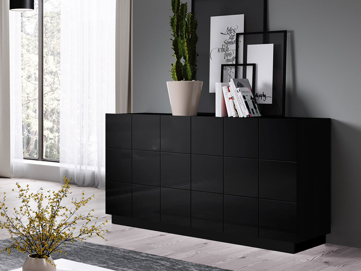 Dressoir Charlotte 132 (Glanzend zwart)