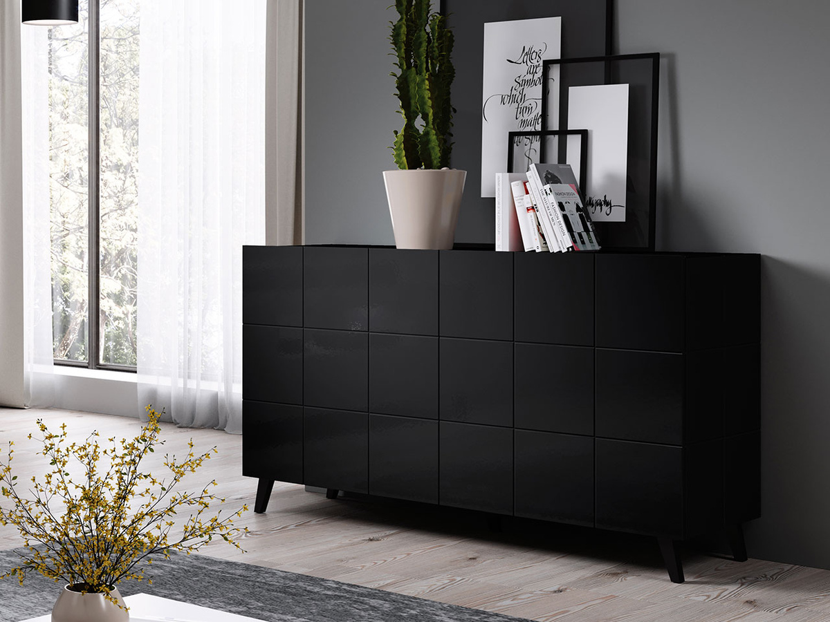 Dressoir Charlotte 132 (Glanzend zwart)