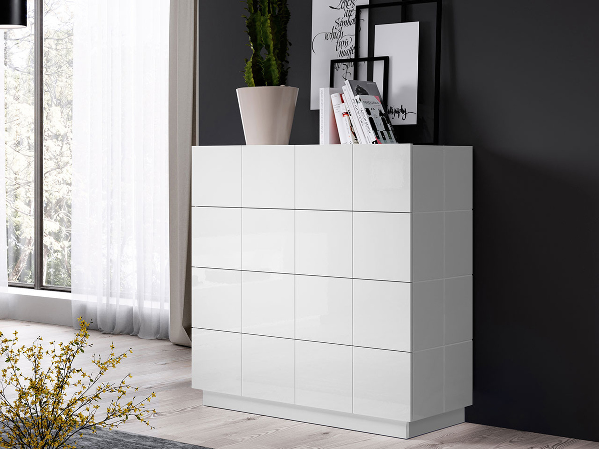 Ladekast Charlotte 133 (Glanzend wit)