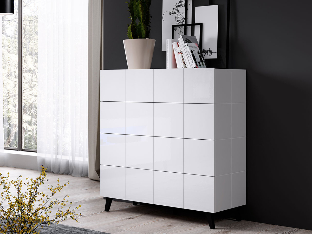 Ladekast Charlotte 133 (Glanzend wit)