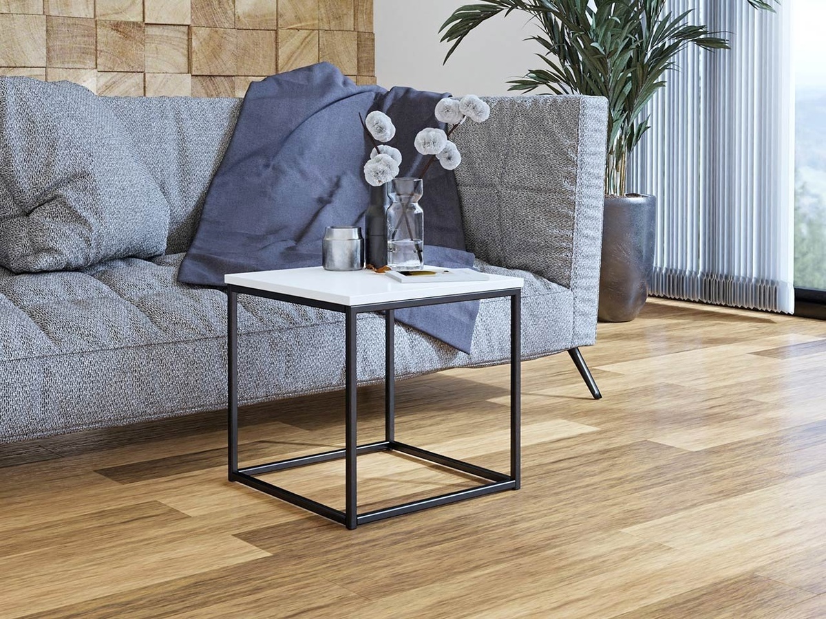 Salontafel Germantown 106 (Matzwart + Glanzend wit)