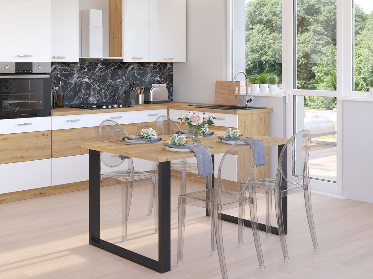 Tafel Tucson 136 (Artisan eiken + Zwart)