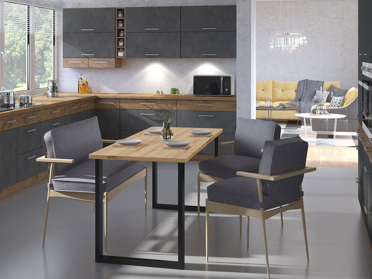 Tafel Tucson 138 (Artisan eiken + Zwart)