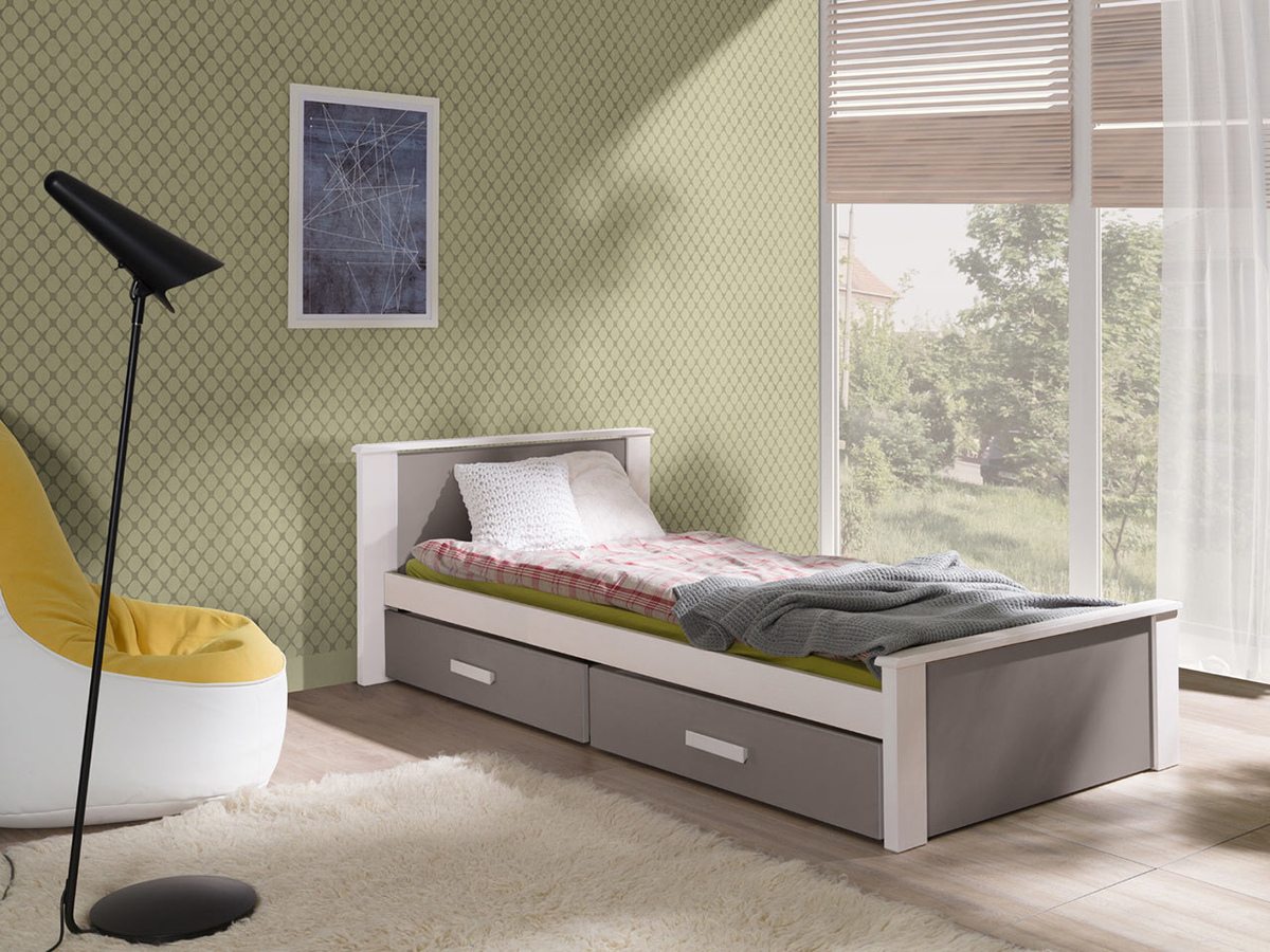 Bed Henderson 115 (Wit + Truffel)