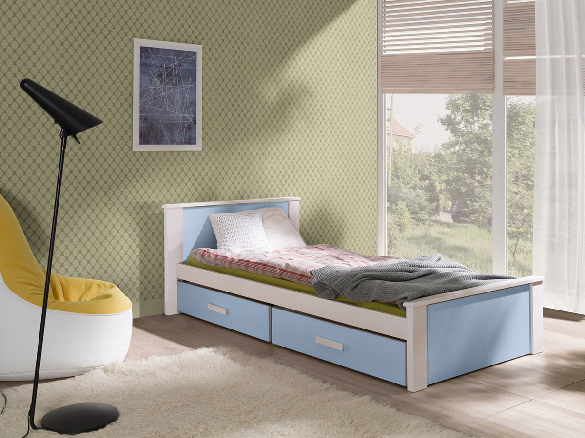 Bed Henderson 116 (Wit + Blauw)
