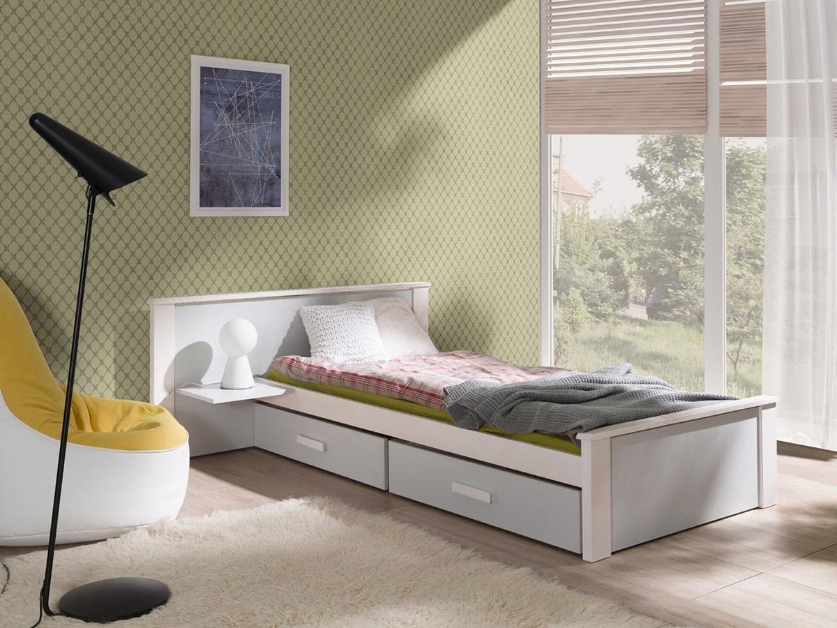 Bed Henderson 117 (Wit + Grijs)