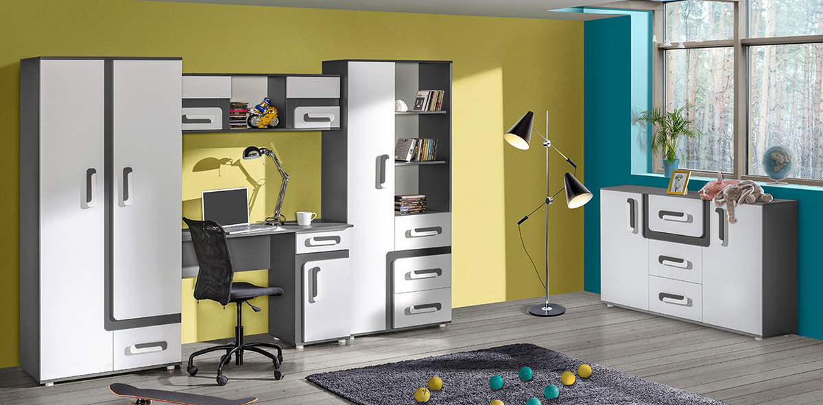 Ladekast Aviseve 102 (Antraciet + Wit)