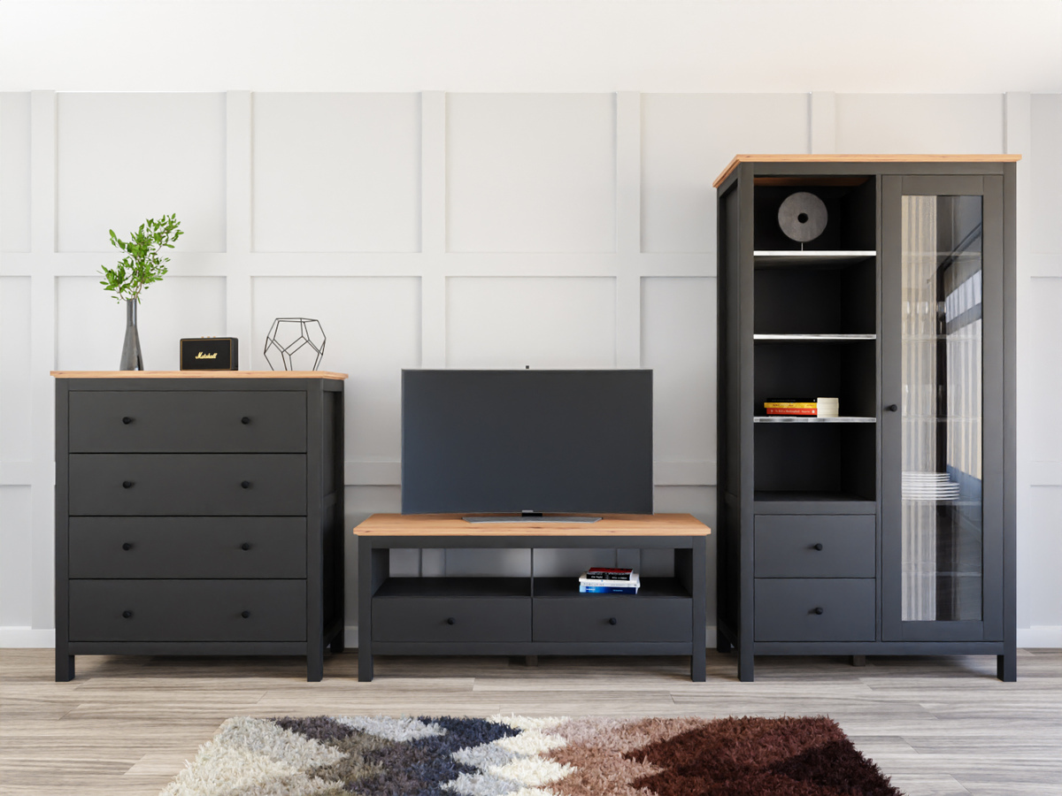 Woonkamerset Sordoro 125 (Grafiet + Artisan eiken)