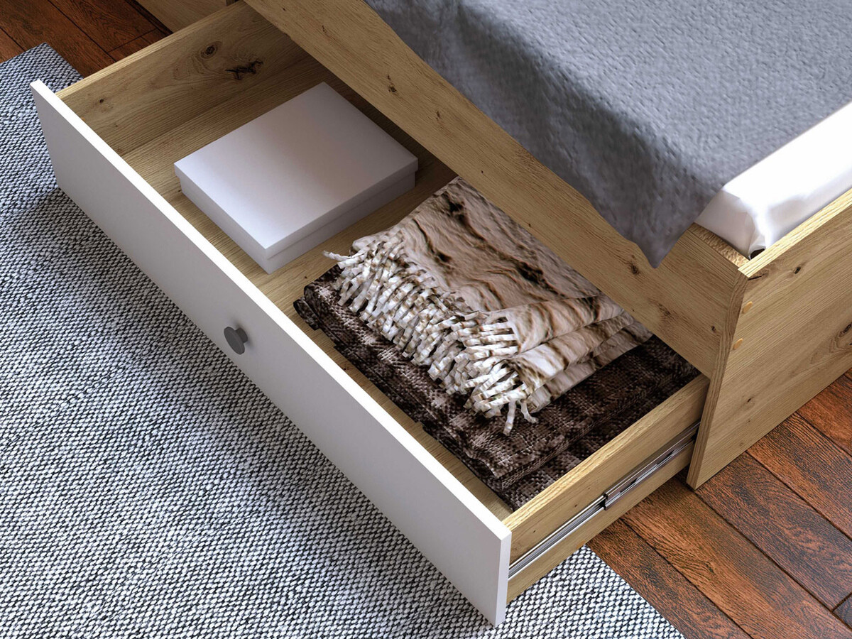 Bed Almira 113 (Artisan eiken + Wit)