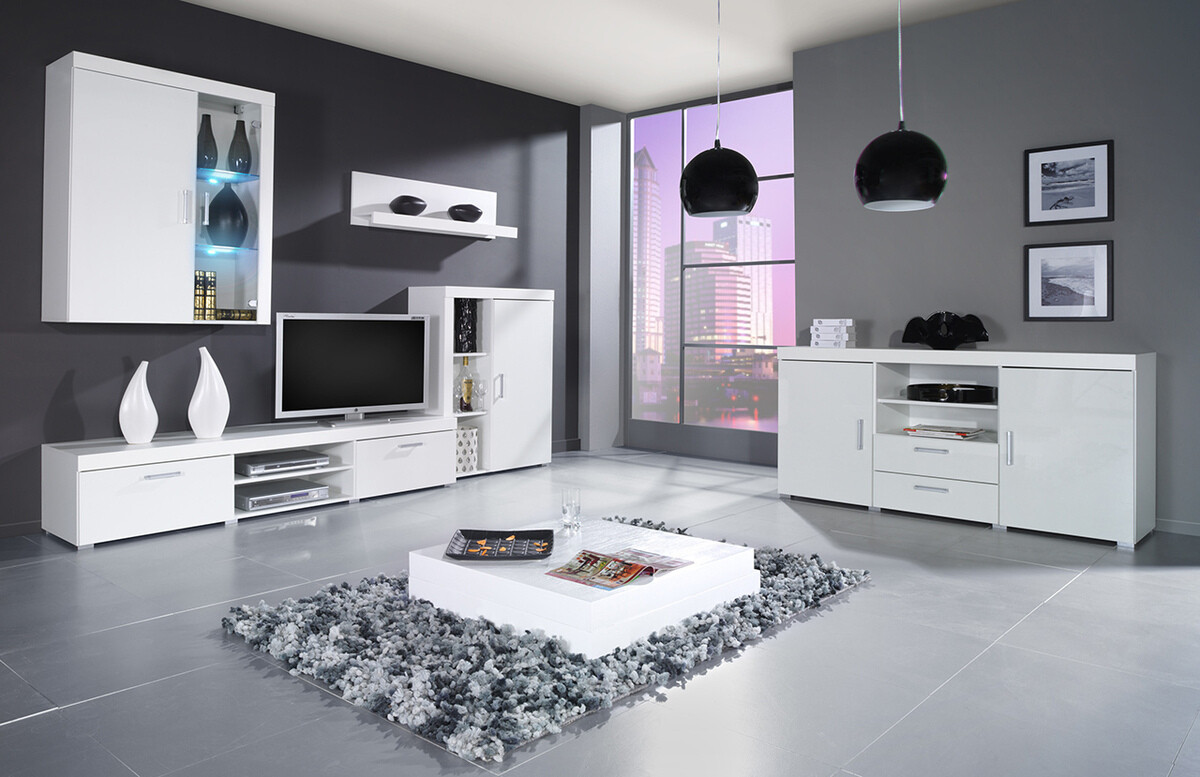 Wandkast Odebeli 101 (Wit + Glanzend wit)