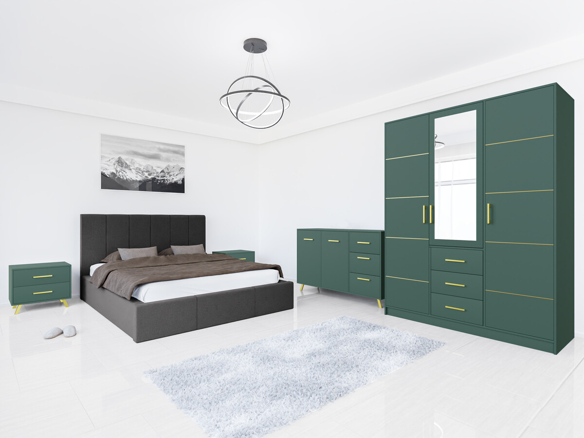 Slaapkamer set Dortivu 154 (Groen + Inari 96)