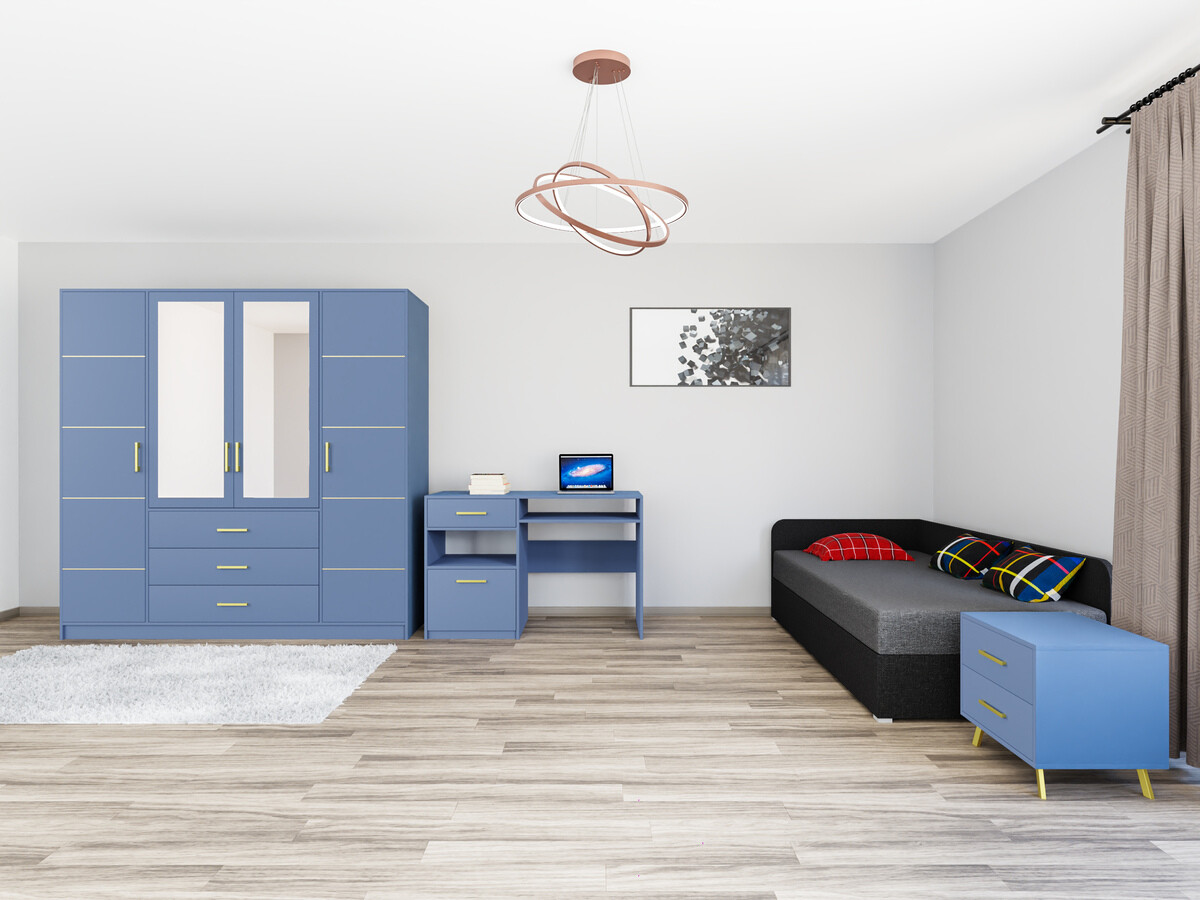 Meubelset Dortivu 122 (Blauw + Lux 23 + Lux 06)