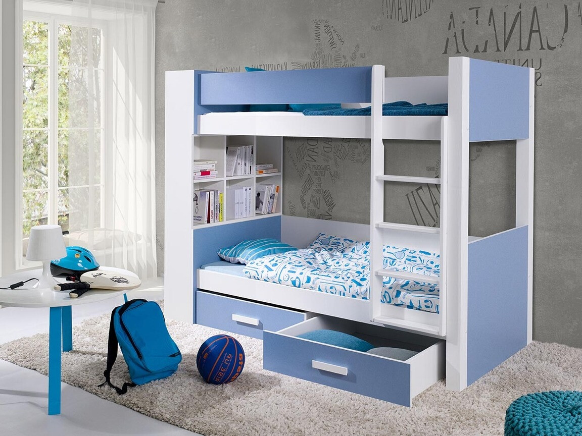 Stapelbed Henderson 141 (Wit + Blauw)