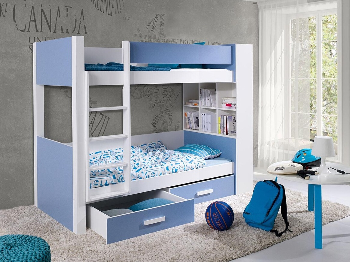 Stapelbed Henderson 142 (Wit + Blauw)