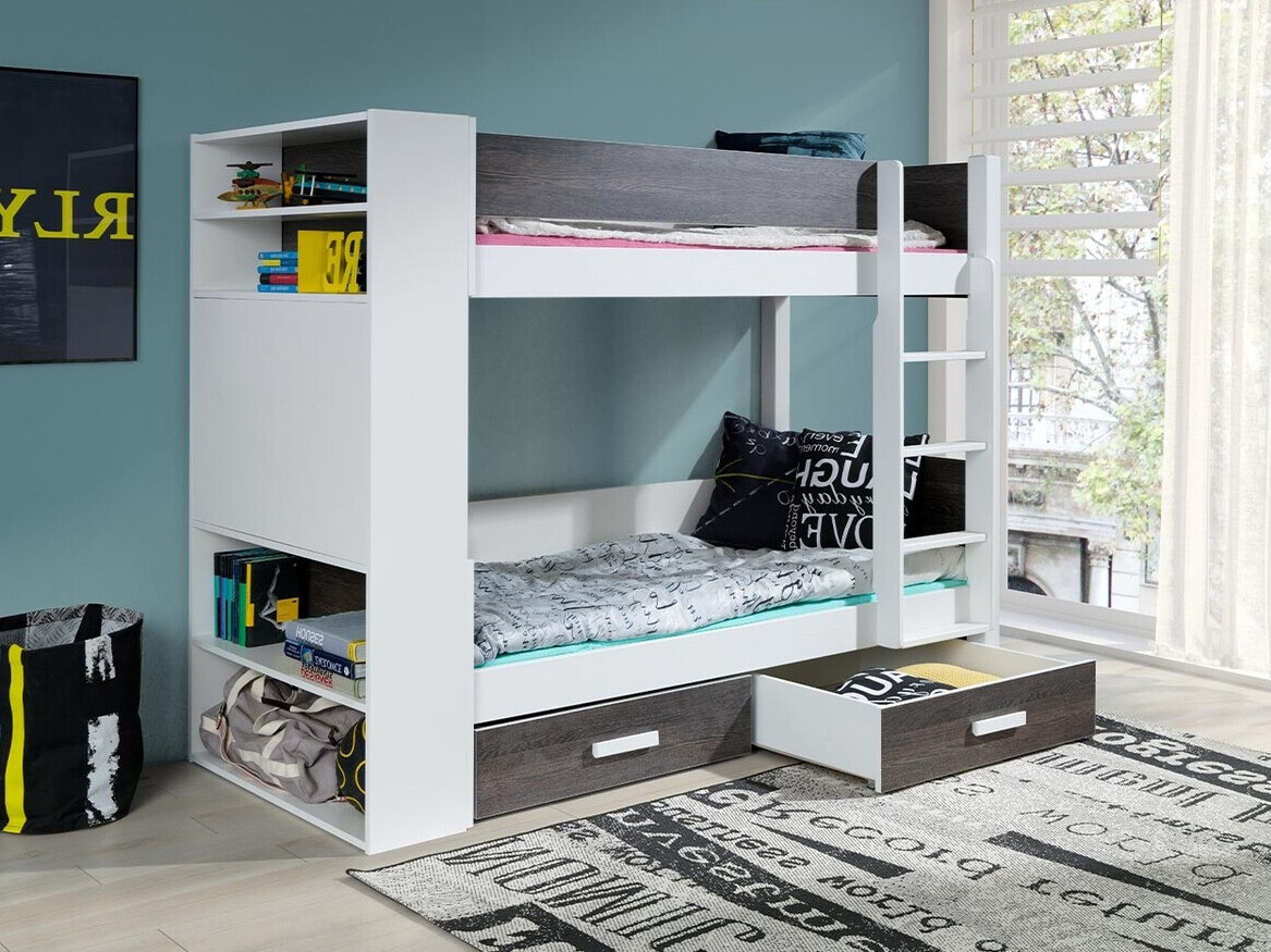 Stapelbed Henderson 142 (Wit + Donker Zebrano)