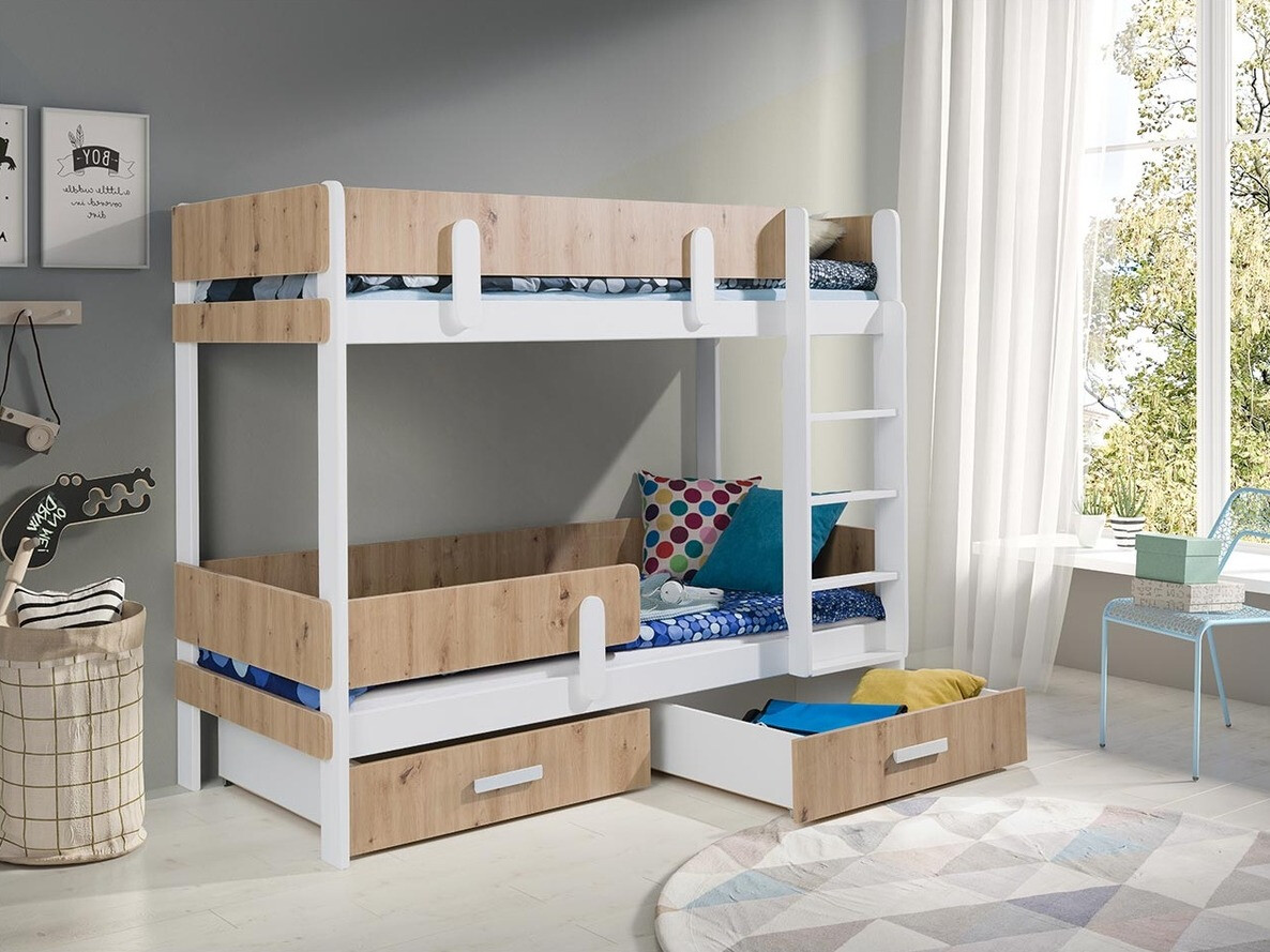 Stapelbed Henderson 143 (Wit + Artisan eiken)