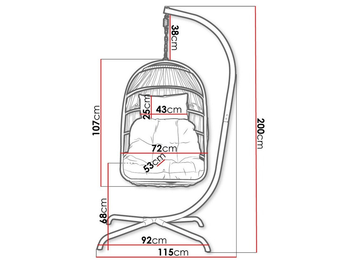 Hangende stoel Comfivo 316 (Zwart + Crème)