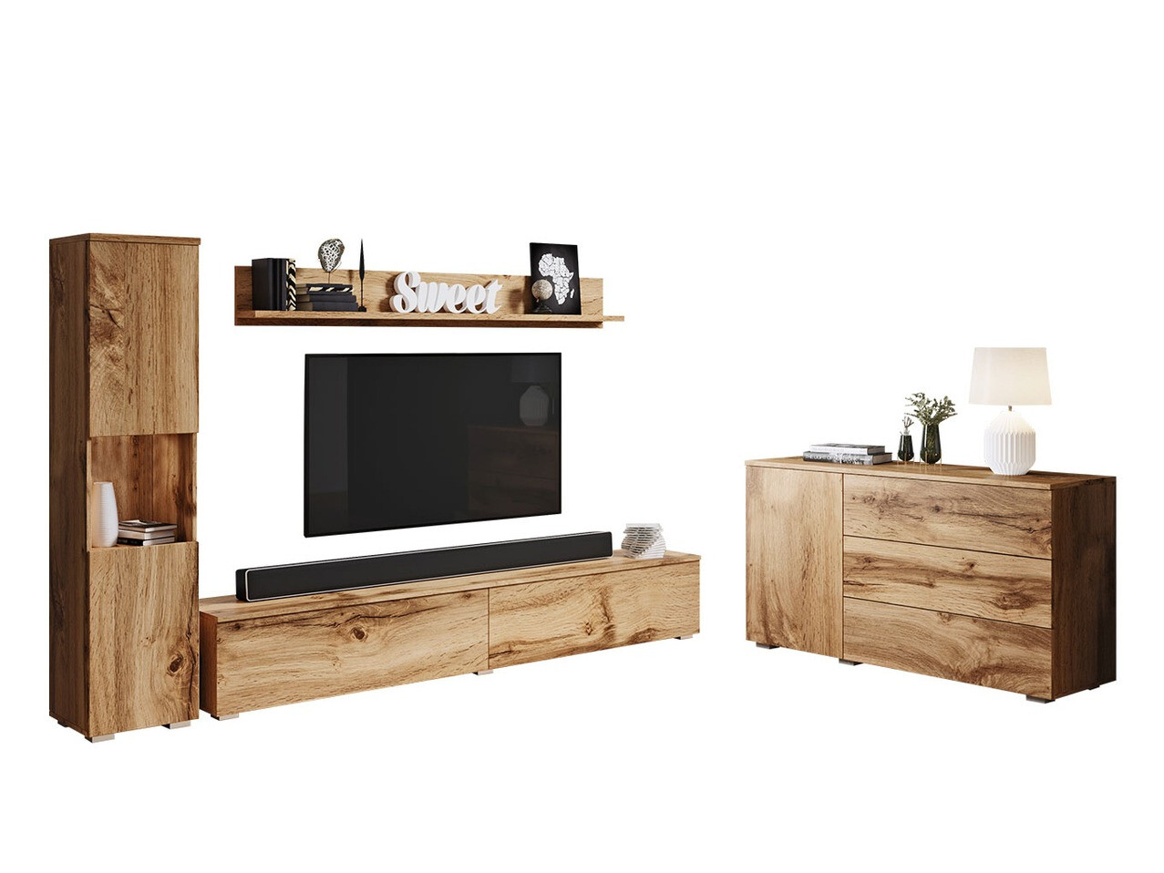 Woonkamerset Sarasota 132 (Wotan eik)