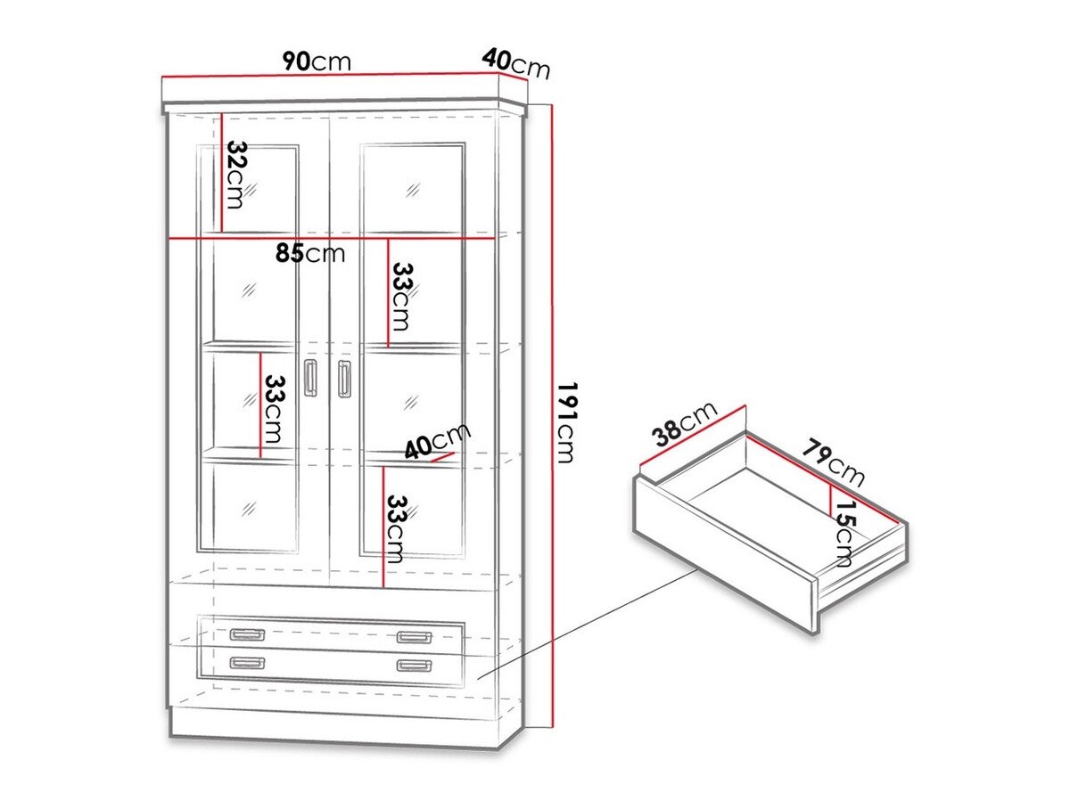 Boekenkast Lircava 107 (Lefkas eik)