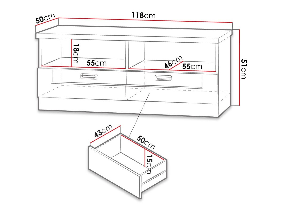 TV-meubel Lircava 110 (Lefkas eik)