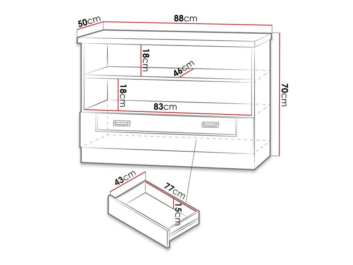 TV-meubel Lircava 118 (Lefkas eik)