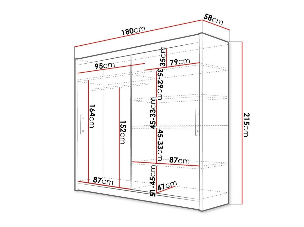 Kledingkast Closico 100 (Zwart)