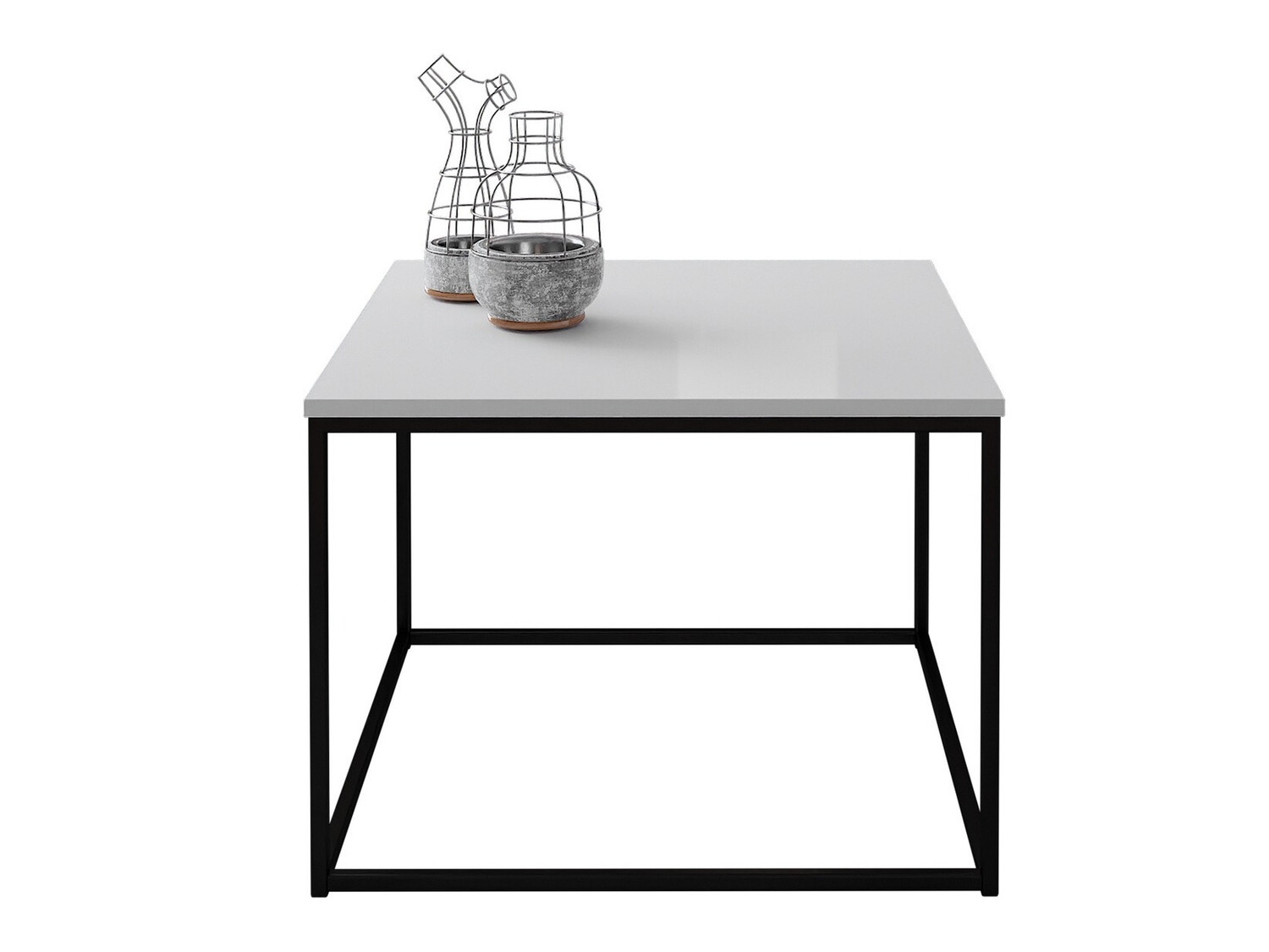 Salontafel Germantown 105 (Matzwart + Glanzend wit)