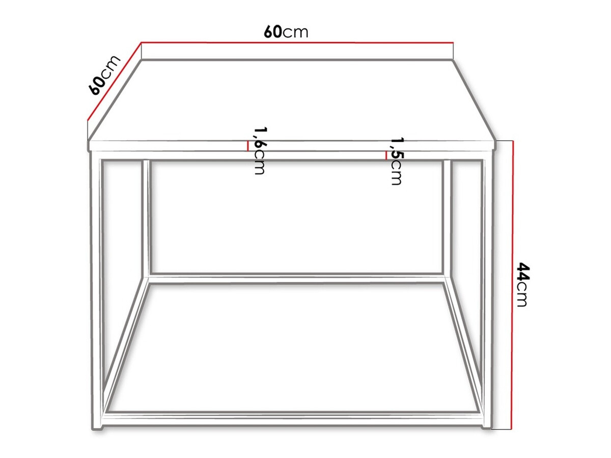 Salontafel Germantown 105 (Matzwart + Glanzend wit)