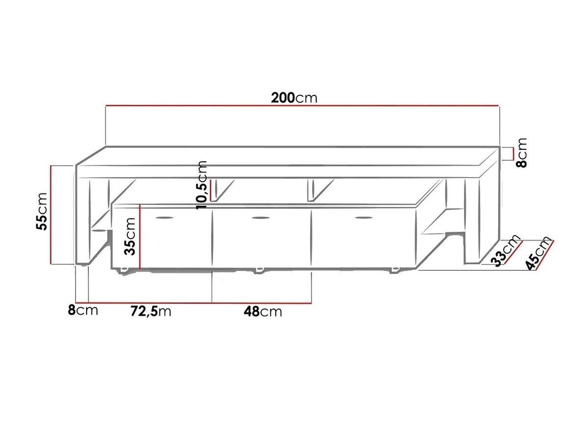 TV-meubel Arbor (Wit + Glanzend wit)