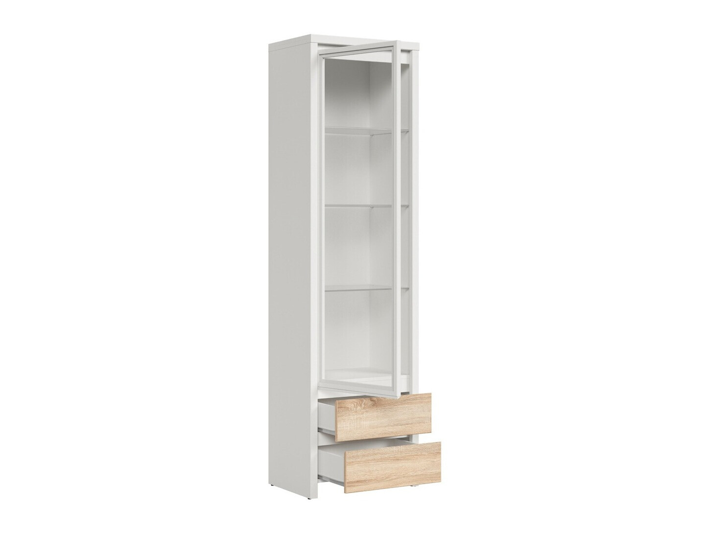 Boekenkast Nolroma 140 (Wit + Sonoma eik)