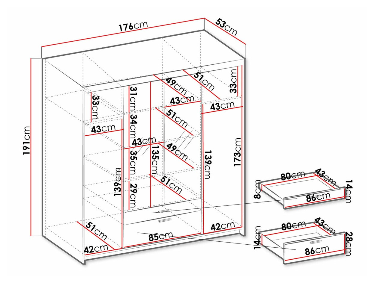 Kledingkast Novduni 108 (Wit)