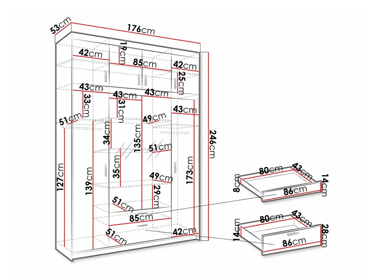 Kledingkast Novduni 109 (Wit)