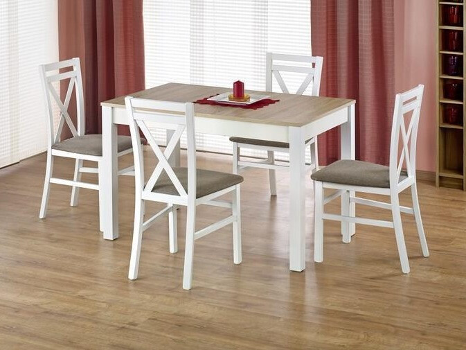 Tafel Houston 132 (Wit + Sonoma eik)