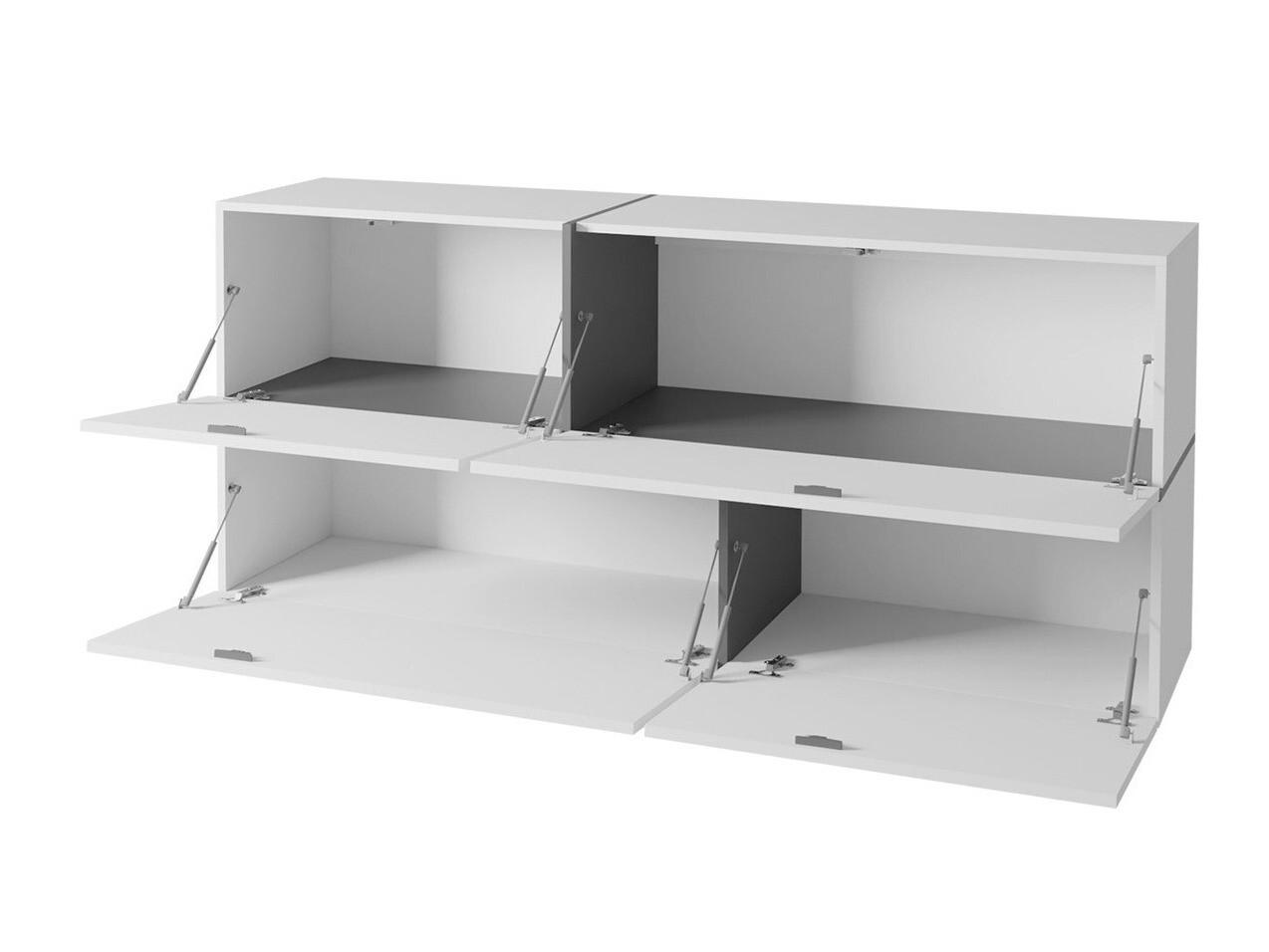 Wandkast Charlotte 100 (Wit + Glanzend wit + Sonoma eik)