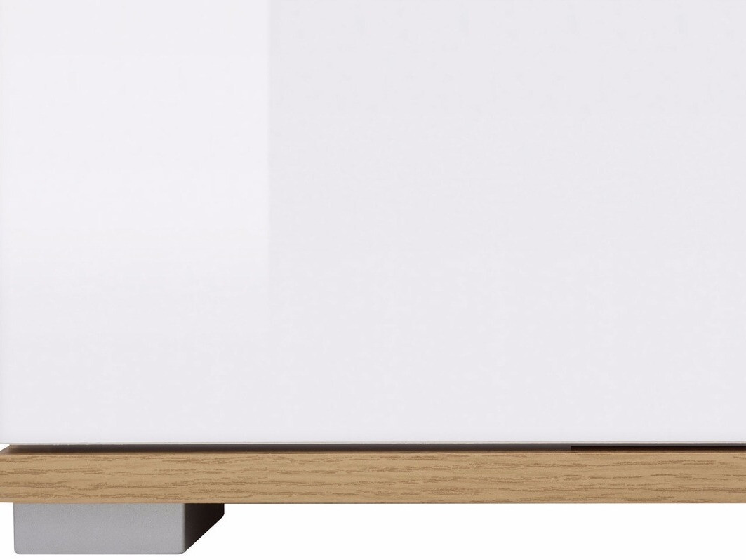 Kledingkast Tivetra 111 (Wotan eik + Glanzend wit)