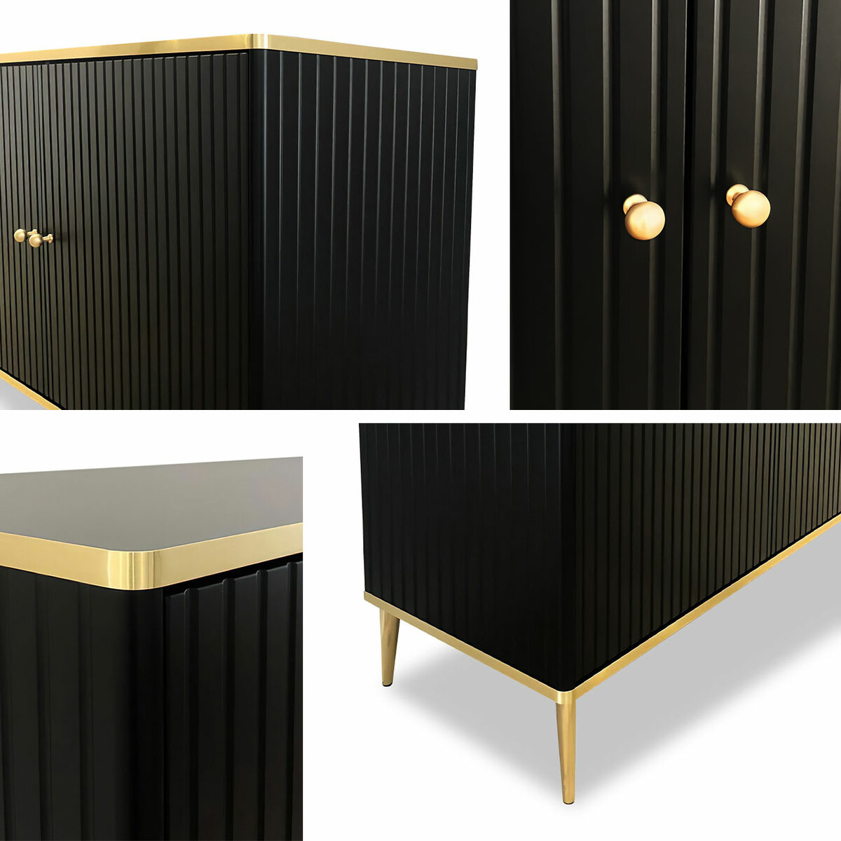 Dressoir Charlotte 154 (Zwart + Gouden)