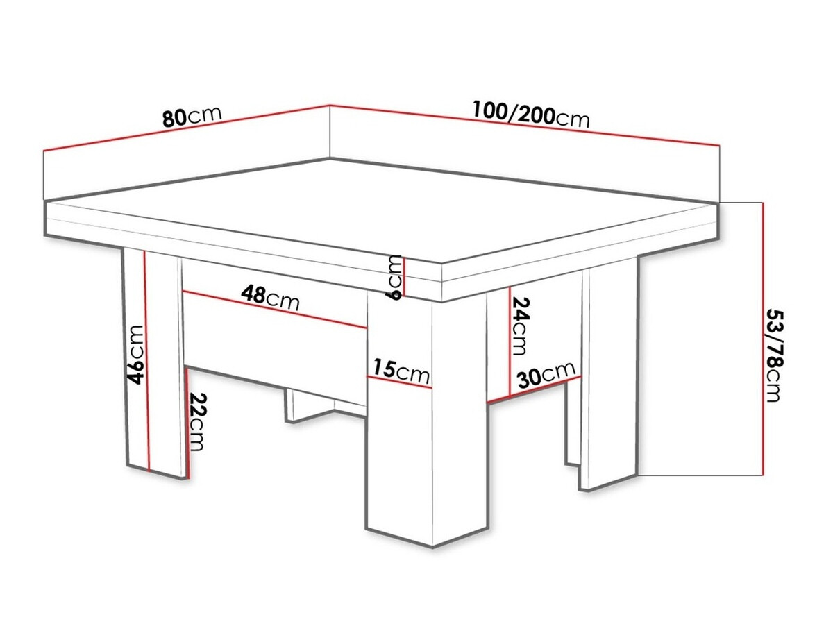 Transformeerbare salontafel Stanton 102 (Sonoma eik)