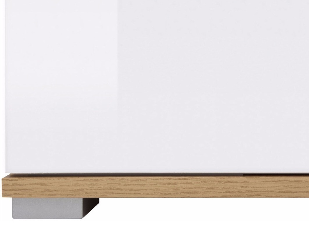 Ladekast Tivetra 101 (Wotan eik + Glanzend wit)