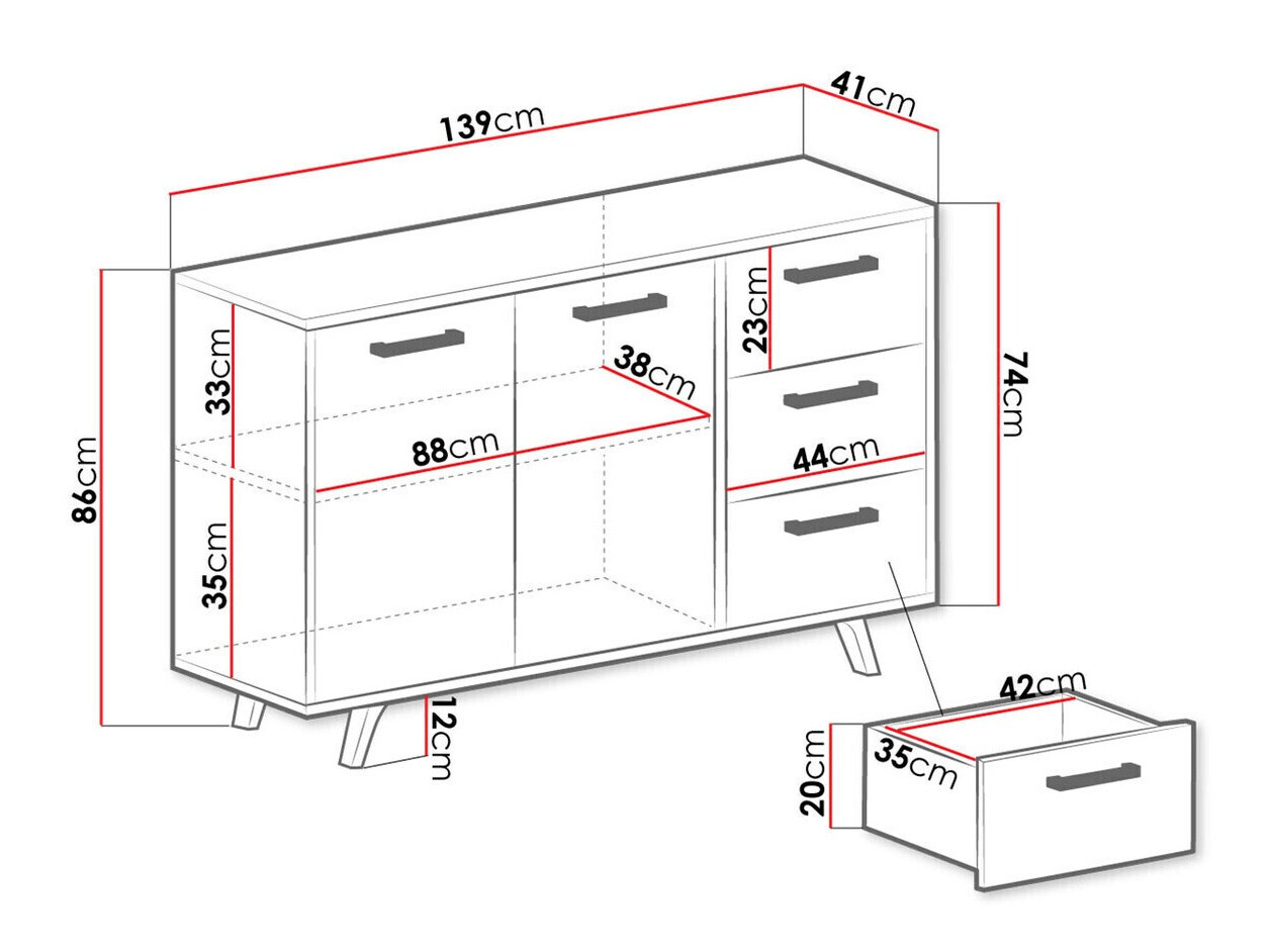 Meubelset Dortivu 121 (Paars)