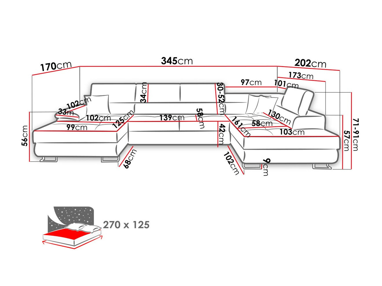 Hoekbank Comfivo 190 (Alfa 17)