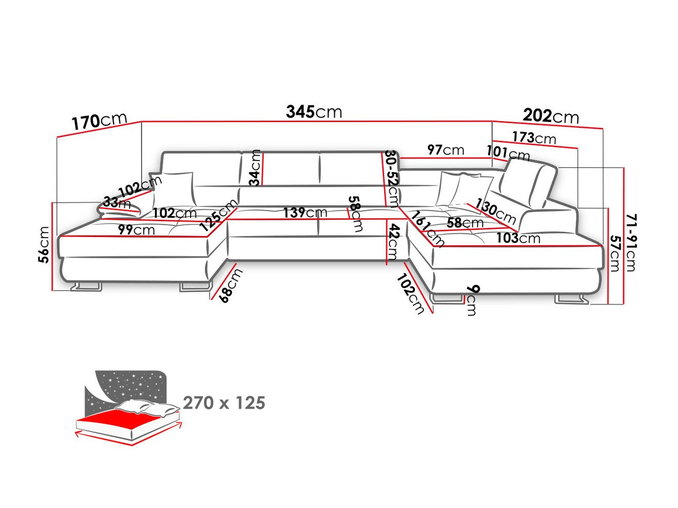 Hoekbank Comfivo Ruta IV (Soft 011 + Lux 06 + Soft 011)