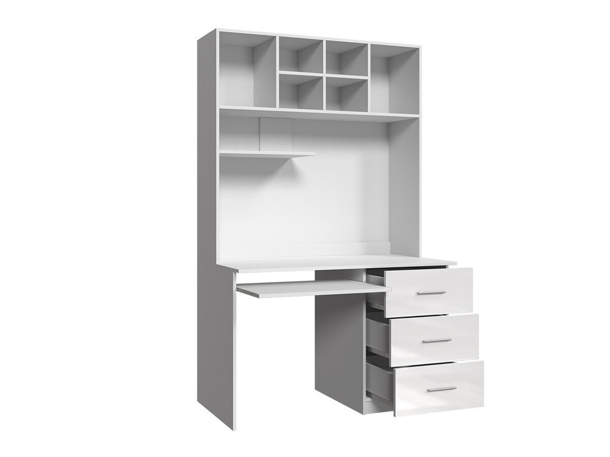 Bureau Campus (Wit + Glanzend wit + Glanzend roze)