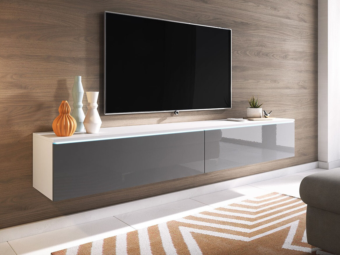 TV-meubel Scientia I (Wit + Grijs met glans)