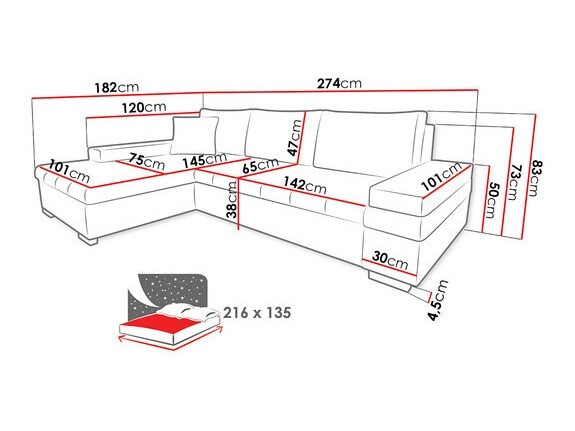 Hoekbank Comfivo 121 (Soft 017 + Lux 06)