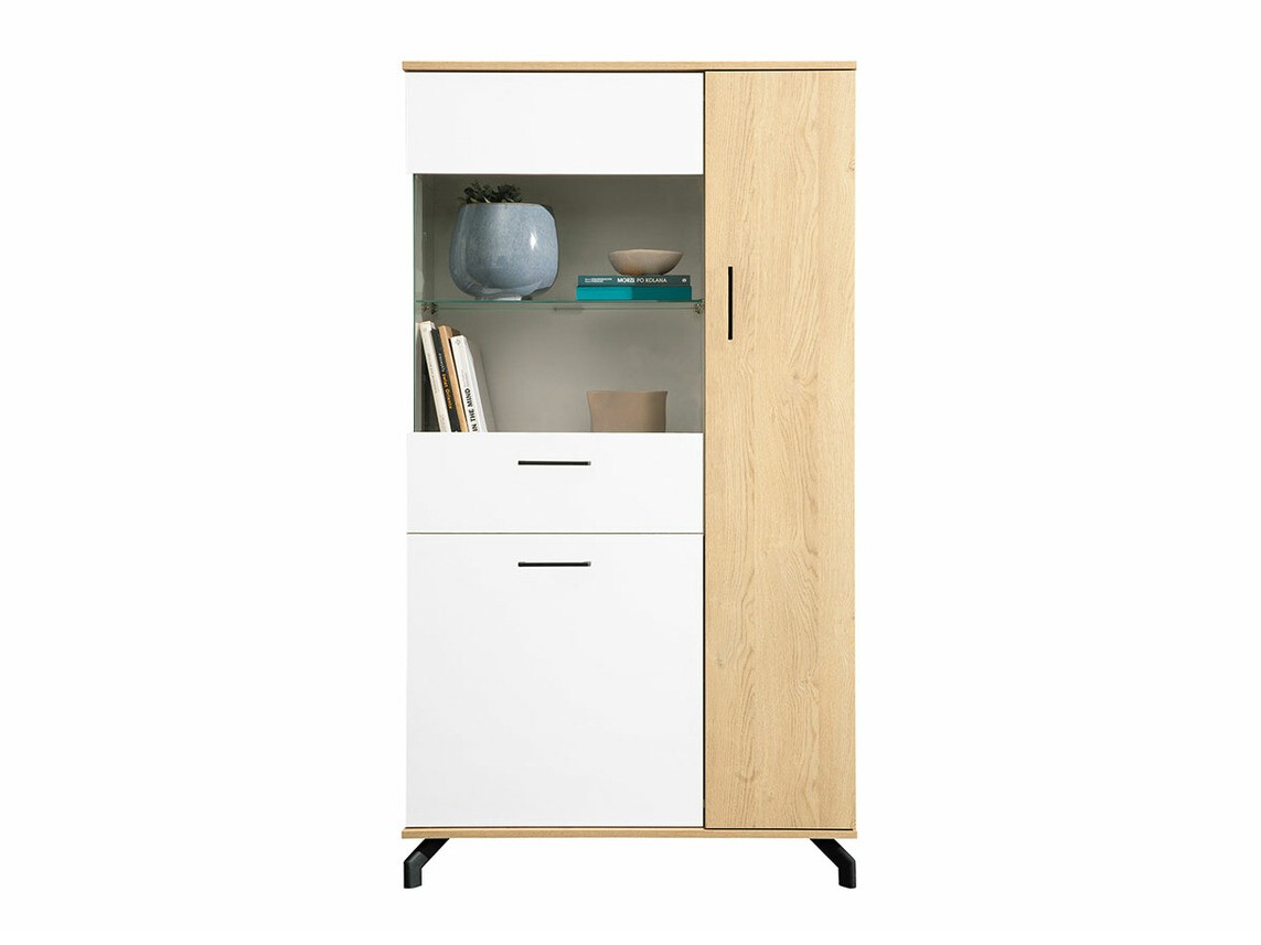 Boekenkast Omaha S104 (Wit + Licht eiken)