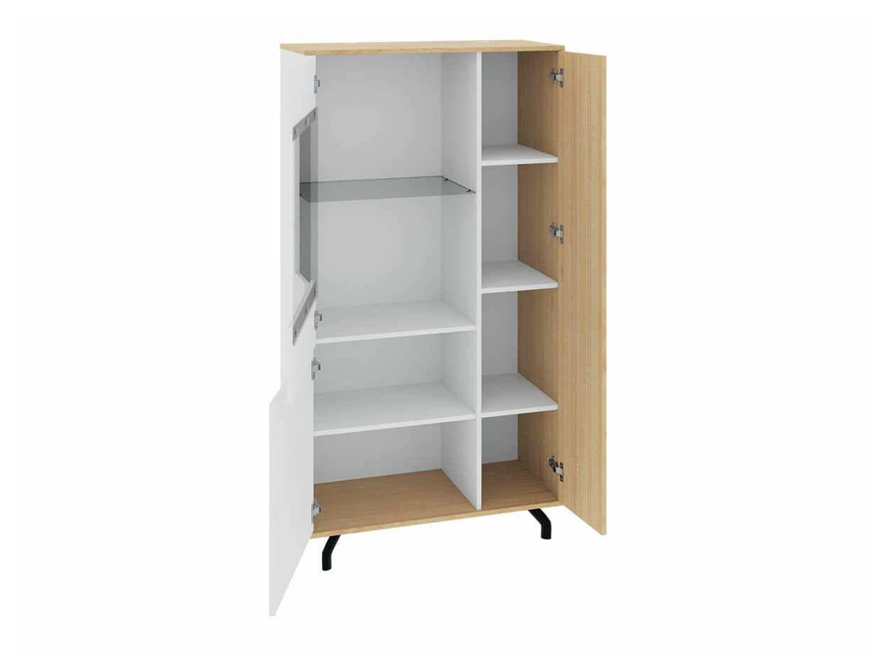 Boekenkast Omaha S104 (Wit + Licht eiken)