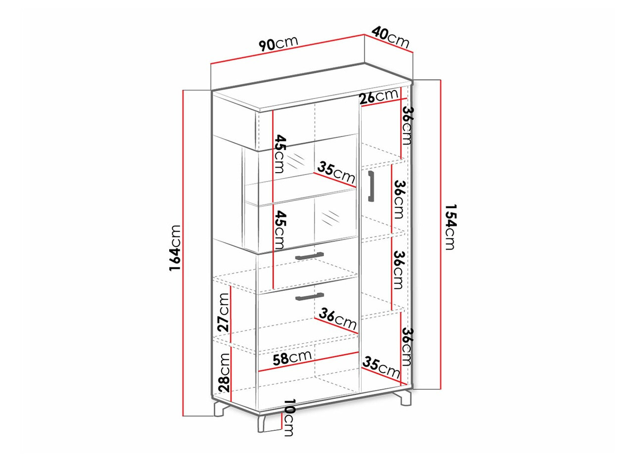 Boekenkast Omaha S104 (Wit + Licht eiken)