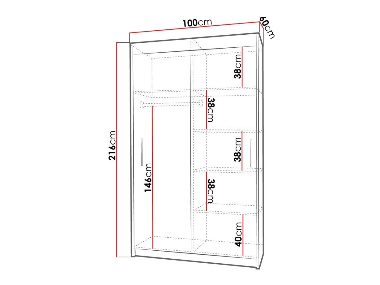 Kledingkast Toledo 108 (Sonoma eik)