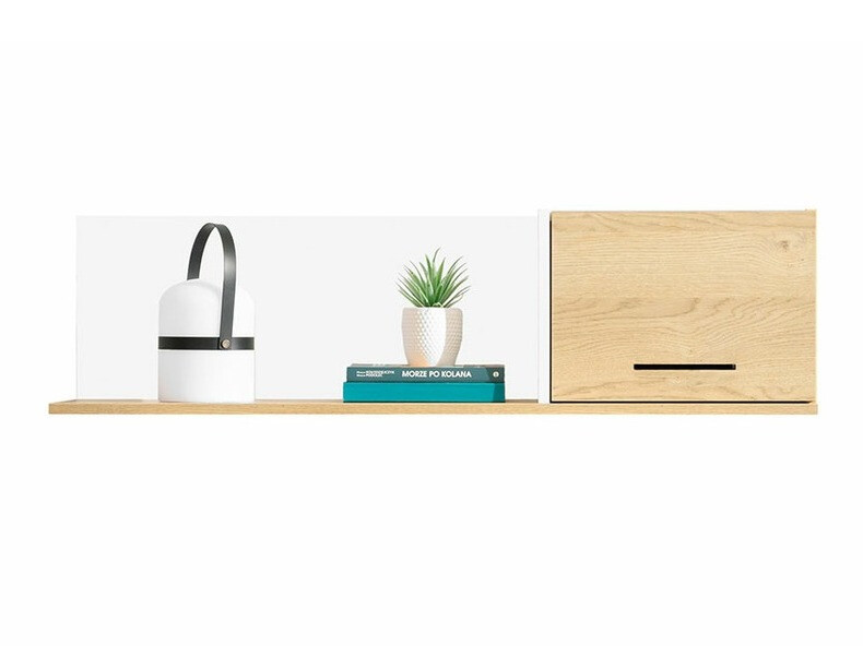 Wandplank Omaha S111 (Wit + Licht eiken)